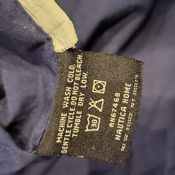 2-NAUTICA Vintage Blue-white PATCHWORK Kantha stitched REGULAR PILLOW SHAMS - Picture 6 of 7